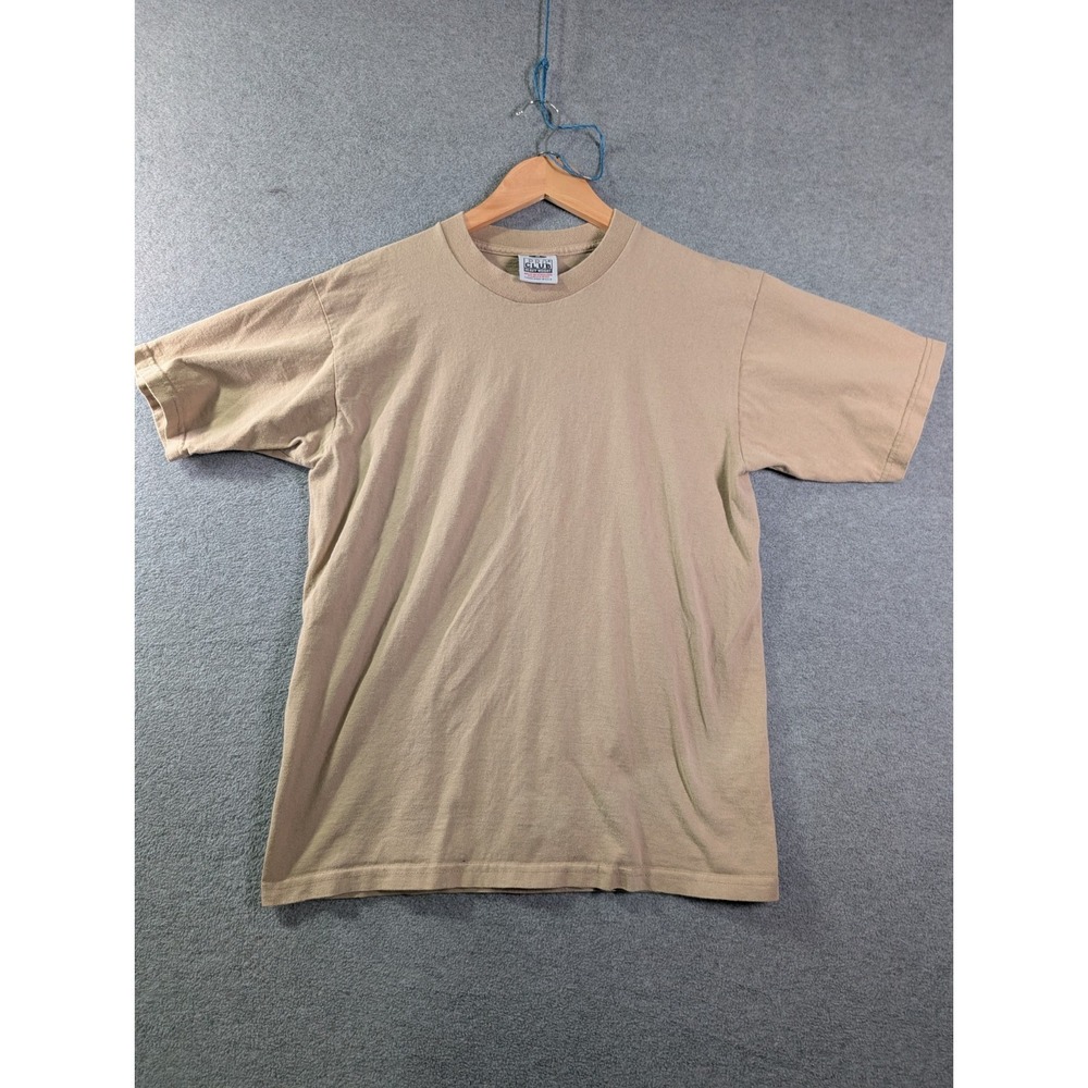 VTG USA Made Pro Club Heavyweight Blank T Shirt Men's M Tan Fade Grunge Gorpcore